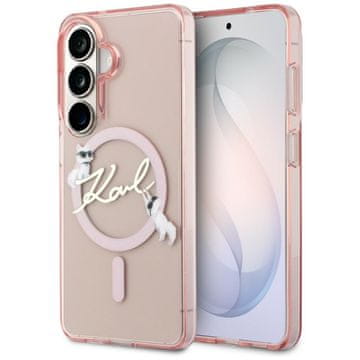 Karl Lagerfeld Ovitek IML KC Script MagSafe za Samsung Galaxy S26 roza
