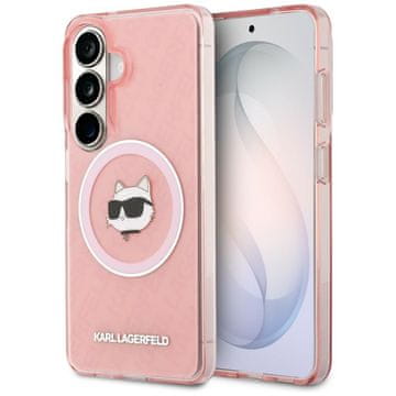Karl Lagerfeld Ovitek IML Repeated Choupette MagSafe za Samsung Galaxy S26 roza