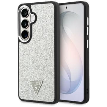 Guess Ovitek Fixed Glitter Triangle MagSafe za Samsung Galaxy S26 srebrn