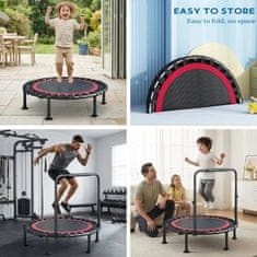 Smania Zložljiv trampolin z nastavljivim ročajem BouncePro, trampolin za vadbo, trampolin z ročajem
