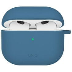 UNIQ Ovitek za Nexo AirPods 4 + ušesne kljukice iz silikona, moder/pacifiško moder