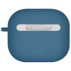 UNIQ Ovitek za Nexo AirPods 4 + ušesne kljukice iz silikona, moder/pacifiško moder