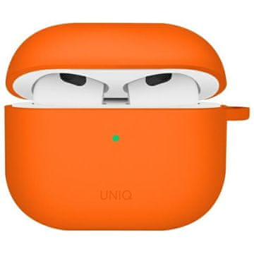 UNIQ UNIKATEN OVITEK ZA SLUŠALKE NEXO AIRPODS 4 Z UŠESNIMI KAVLJIČKI IZ SILIKONA ZA APPLE GREEN IN VOLT ORANGE