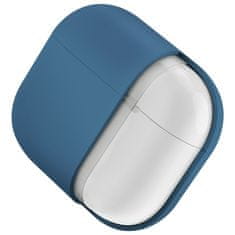 UNIQ Ovitek za Nexo AirPods 4 + ušesne kljukice iz silikona, moder/pacifiško moder