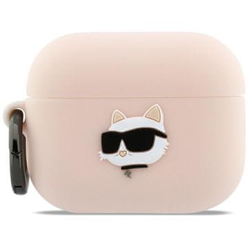 Karl Lagerfeld Silikonski ovitek Karl Lagerfeld Chaupette Head 3D za AirPods Pro 3 roza