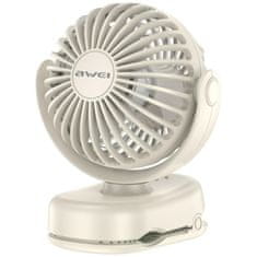 Awei F45 Mini namizni ventilator s sponko 1200mAh bele barve