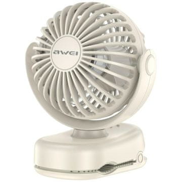 Awei F45 Mini namizni ventilator s sponko 1200mAh bele barve
