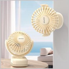 Awei F45 Mini namizni ventilator s sponko 1200mAh bele barve