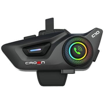 Crown CROWN C10 BLUETOOTH INTERKOM ZA ČELADO 1200M POVEZAVA Z MOTOCIKLOM BREZ MOTENJ