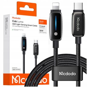 Mcdodo POLNILNI KABEL MCDODO USB-C ZA IPHONE LIGHTNING FAST CHARGING 1M LED