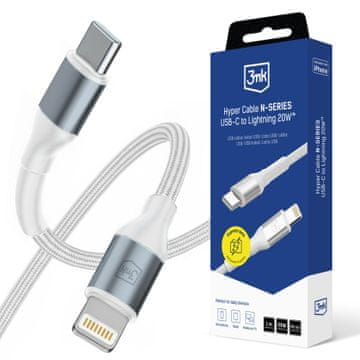 3MK Dodatki - Hyper kabel N-SERIES C do Lightning 1m PD 3.0 9V/2A 20W bel