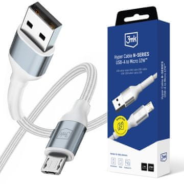 3MK 3MK MICRO USB A NA MICRO KABEL 1M QC 3.0 12W 5V 2.4A ZA POLNJENJE TELEFONOV