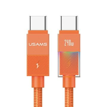USAMS U93 240W USB-C na USB-C kabel 1,2 m oranžen