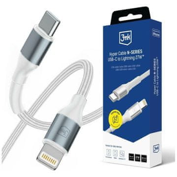 3MK 3MK HYPER KABEL USB-C ZA LIGHTNING 50CM PD 3.0 27W ZA APPLE TELEFONE