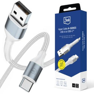 3MK Dodatki - Hyper kabel N-SERIES A do C 1m QC 3.0 9V/2A 18W bel