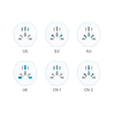 Tech-protect TECH-PROTECT ADAPTER EU ZDA UK 2 VRATA USB HITRI POLNILEC