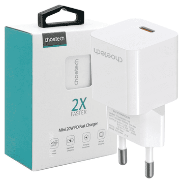 Choetech PD5010 USB-C 20W stenski polnilnik - bel