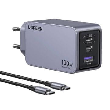 Ugreen UGREEN 100W GAAN POLNILEC ZA TELEFONE IN PRENOSNIKE 2X USB-C HITR