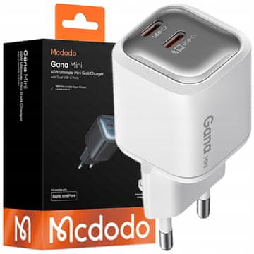 Mcdodo MCDODO HITR STENSKI POLNILEC ZA TELEFON, NAPAJALNIK 2X USB-C PD GAN 45W