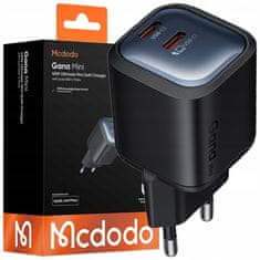 Mcdodo MCDODO HITR STENSKI POLNILEC ZA TELEFON, NAPAJALNIK 2X USB-C PD GAN 45W