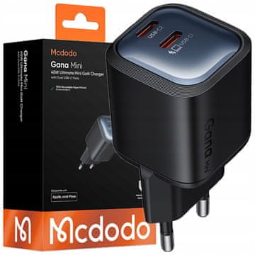 Mcdodo MCDODO HITR STENSKI POLNILEC ZA TELEFON, NAPAJALNIK 2X USB-C PD GAN 45W