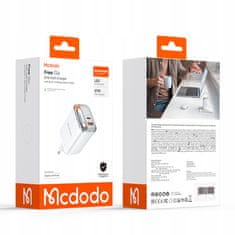 Mcdodo MCDODO HITR STENSKI POLNILEC NAPAJALNIK 2X USB-C USB-A PD GAN 67W BELA
