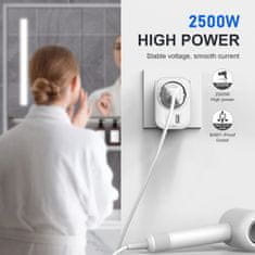 Tech-protect TECH-PROTECT ADAPTER IZ ZDA V EU ADAPTER BEL POTOVALNI POLNILEC BEL