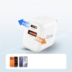 Tech-protect POLNILEC TECH-PROTECT PD 45W ZA LIGHTNING QC3.0 2-PORTNI HITRO POLNJENJE