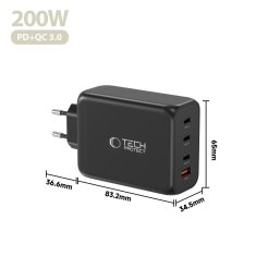 Tech-protect POLNILEC ZA PAMETNE TELEFONE TECH-PROTECT NC200W-GAN S 4 PRIKLJUČKI PD 200 W
