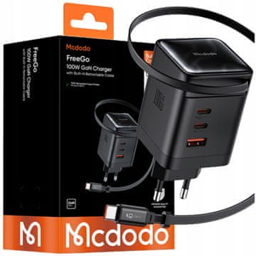 Mcdodo MCDODO USB-C ADAPTER POLNILEC ZA APPLE, SAMSUNG, XIAOMI, 100 W, 3 VRATA