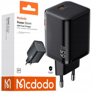 Mcdodo MCDODO 65W GAN AC ADAPTER ZA TELEFON USB-C PRIKLJUČEK ZA HITRO POLNJENJE
