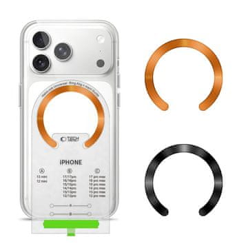 Tech-protect TECH-PROTECT MMP-210 MAGNETNI OBROČ ZA MAGSAFE APPLE ČRN KOZMIČNO ORANŽEN