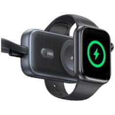 USAMS Induktivni polnilnik Usams CD245 2-v-1 za Apple Watch z 1200mAh prenosno baterijo + titanov kabel USB-C
