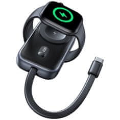 USAMS Induktivni polnilnik Usams CD245 2-v-1 za Apple Watch z 1200mAh prenosno baterijo + titanov kabel USB-C