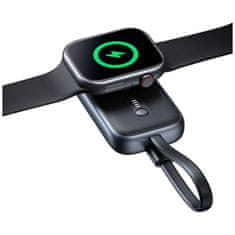 USAMS Induktivni polnilnik Usams CD245 2-v-1 za Apple Watch z 1200mAh prenosno baterijo + titanov kabel USB-C