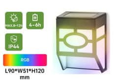 Aigostar LED solarna stenska svetilka 1W RGB IP44