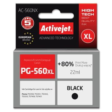 Črnilo Activejet za Canon PG-560XL, novo AC-560NX, črno