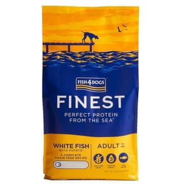 Fish4Dogs Finest Ocean z belimi ribami za odrasle 12 kg