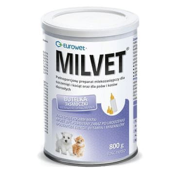 Eurowet Eurowet Milvet mlečni nadomestek za pse in mačke 800 g