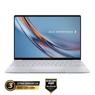ASUS ExpertBook Ultra prenosni računalnik + ovitek in LAN adapter, Core Ultra X7, 32GB, SSD 1TB, W11P, srebrni (90NX09J1-M01770)