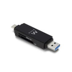 Ewent Čitalec kartic USB 3.0, USB-C in USB-A, EW1075