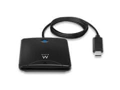 Ewent Čitalec pametnih kartic, USB-C, črn, EW1055