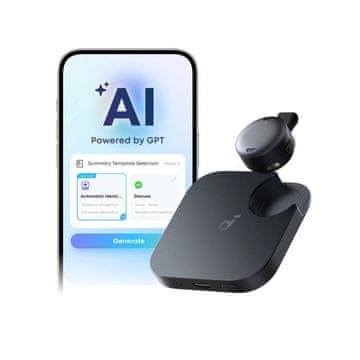 Anker Soundcore Work pametni AI snemalnik zvoka, črn