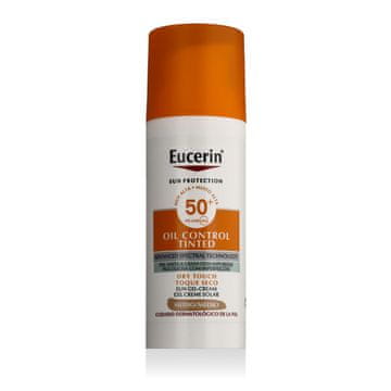 Eucerin Sun Oil Control Tinted Dry Touch Sun Gel-Cream SPF50+ obarvana gel krema za zaščito pred soncem za obraz 50 ml odtenek Medium unisex