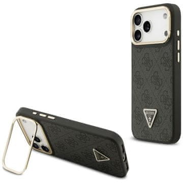 Guess Ovitek Guess 4G PU Triangle Logo & Stand Camera MagSafe za iPhone 17 Pro Max črne barve