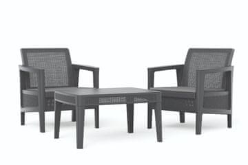 KETER Atlas Linea balkonski set grafit s sivimi blazinami