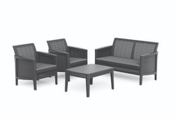 KETER Atlas Forma lounge set grafit s sivimi blazinami