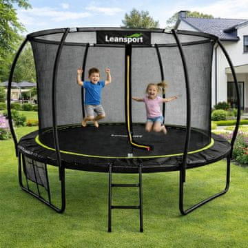 Lean-toys Vrtni trampolin 252cm (8 FT) z zaščitno mrežo, lestvijo in torbo za čevlje
