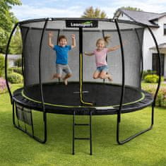 Lean-toys Vrtni trampolin 305cm (10 FT) z zaščitno mrežo, lestvijo in torbo za čevlje