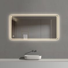 S6 Steklarstvo Šest LED ogledalo S64A, 120x60cm / 60x120cm, 3 barve LED, antifog, dimmer, touch stikalo